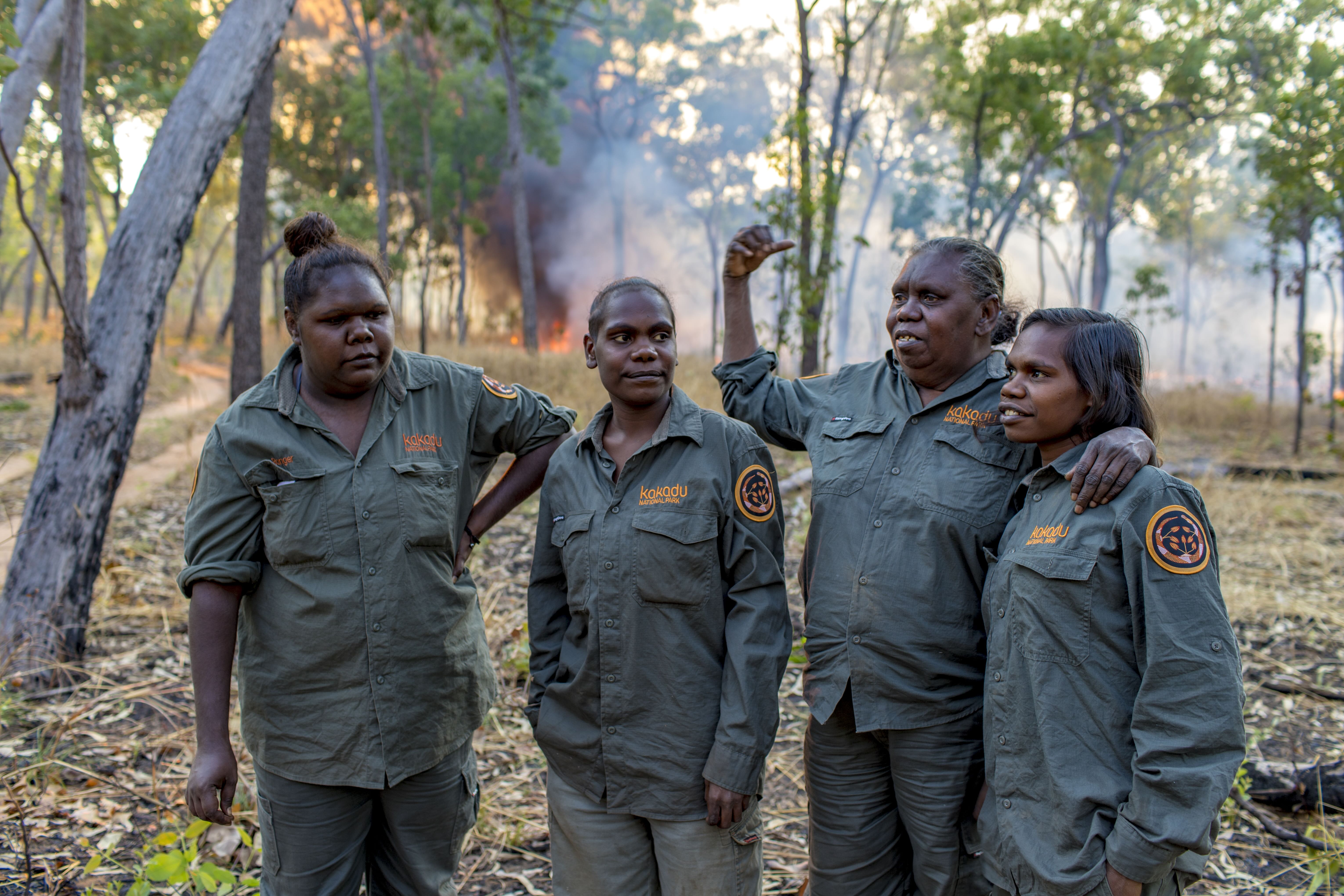 Kakadu National Park rangers with cultural burn